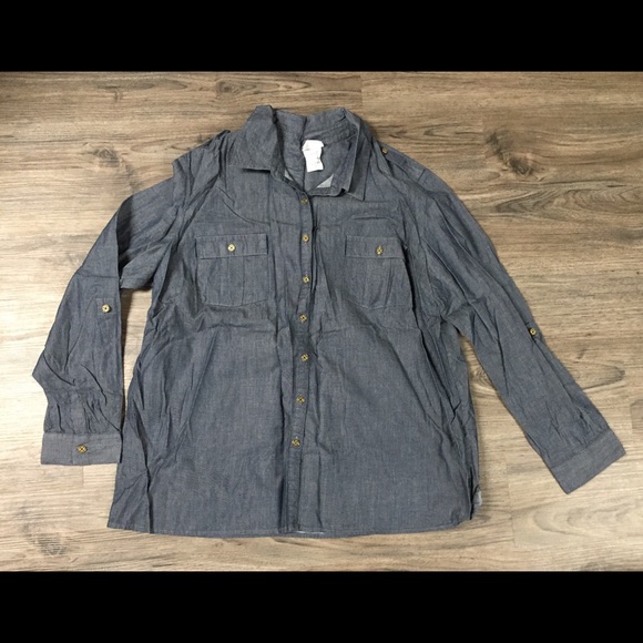 NWOT Chambray blouse - Picture 2 of 7